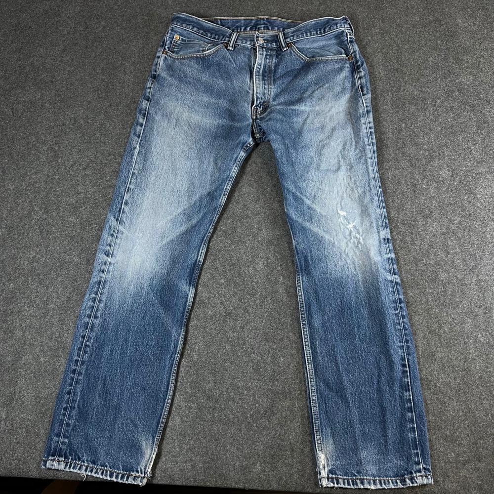Levis 505 Regular Fit Straight Leg Jeans Mens 36x32 Blue Medium Wash 00505-0216